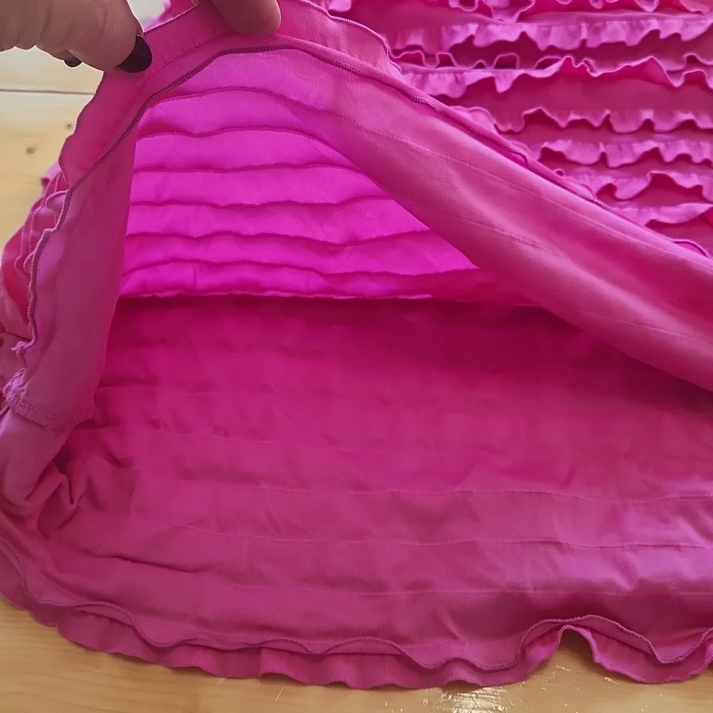 Bisou Bisou by Michele Bohbot Vintage Y2K Pink Ruffle Dress Slip M - Picture 11 of 14